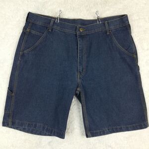 Key Mens Shorts Denim Carpenter Workwear Indigo Wash Rough Heavy Duty 40
